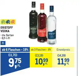 Metro Eristoff vodka Angebot