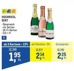 Metro Hochriegl sekt Angebot