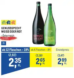 Metro Genussspecht weiss oder rot Angebot