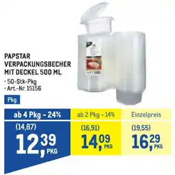 Metro Papstar verpackungsbecher mit deckel Angebot