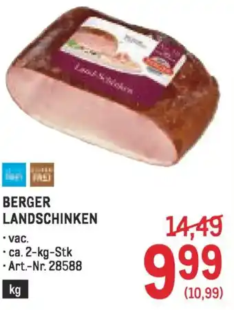 Metro Berger landschinken Angebot