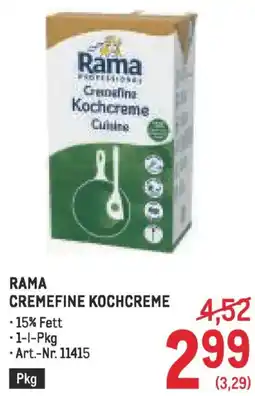 Metro Rama cremefine kochcreme Angebot