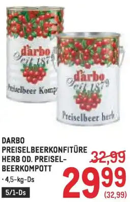 Metro Darbo preiselbeerkonfitüre herb od. preiselbeerkompott Angebot