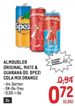 Metro Almdudler original, mate & guarana od. spezi cola mix orange Angebot