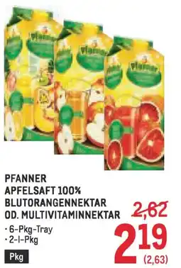 Metro Pfanner apfelsaft 100% blutorangennektar od. multivitaminnektar Angebot