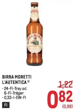 Metro Birra moretti l'autentica Angebot