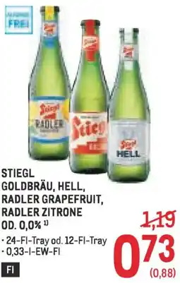 Metro Stiegl goldbräu, hell, radler grapefruit, radler zitrone Angebot