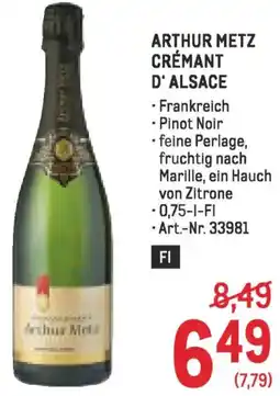 Metro Arthur metz crémant d'alsace Angebot