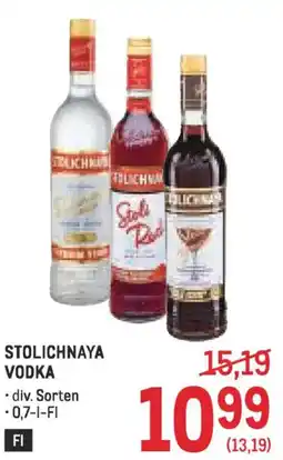 Metro Stolichnaya vodka Angebot