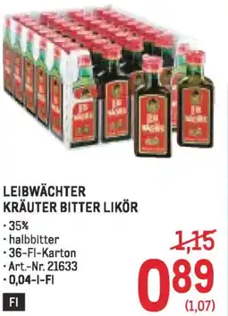 Metro Leibwächter kräuter bitter likör Angebot