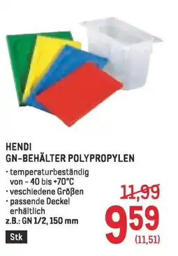 Metro Hendi gn-behälter polypropylen Angebot