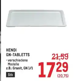 Metro Hendi gn-tabletts Angebot