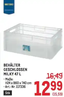 Metro Behälter geschlossen milky Angebot
