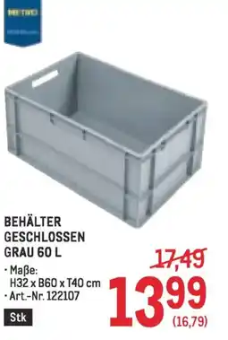 Metro Behälter geschlossen grau Angebot