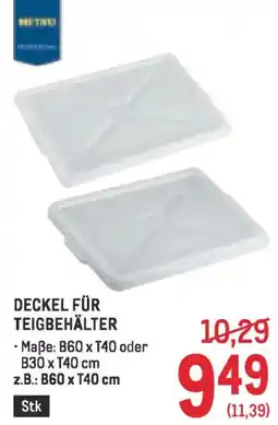 Metro Deckel für teigbehälter Angebot