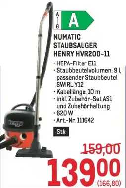 Metro Numatic staubsauger henry hvr200-11 Angebot