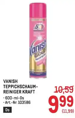 Metro Vanish teppichschaum- reiniger kraft Angebot