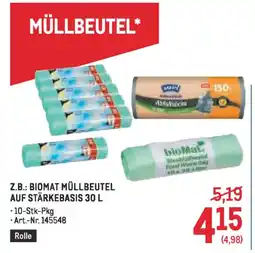 Metro Biomat müllbeutel auf stärkebasis Angebot