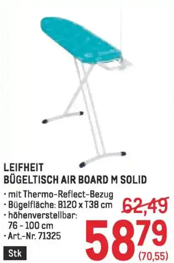 Metro Leifheit bügeltisch air board m solid Angebot