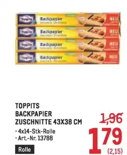 Metro Toppits backpapier zuschnitte Angebot
