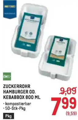 Metro Zuckerrohr hamburger od. kebabbox Angebot