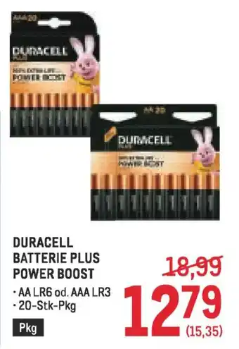 Metro Duracell batterie plus power boost Angebot