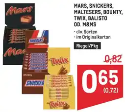 Metro Mars, snickers, maltesers, bounty, twix, balisto od. m&ms Angebot