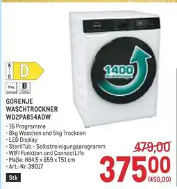 Metro GORENJE WASCHTROCKNER WD2PA8544DW Angebot