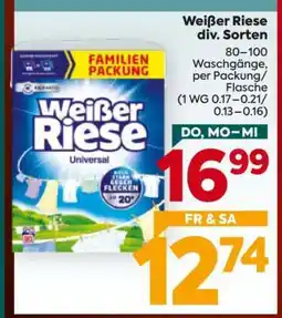 Billa Weißer Riese div. Sorten Angebot