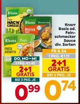 Billa Knorr Basis od. Feinschmecker-Sauce div. Sorten Angebot