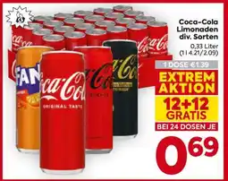 Billa Coca-Cola Limonaden div. Sorten Angebot