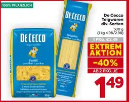 Billa De Cecco Teigwaren div. Sorten Angebot