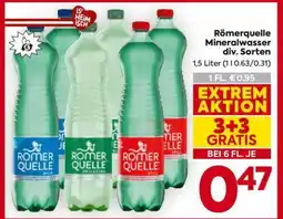 Billa Römerquelle Mineralwasser div. Sorten Angebot