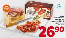 Billa BILLA GENUSSWELT Serrano mit Messer und Block Angebot