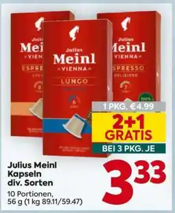 Billa Julius Meinl Kapseln div. Sorten Angebot