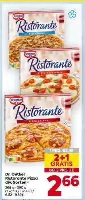 Billa Dr. Oetker Ristorante Pizza div. Sorten Angebot