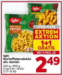 Billa Iglo Kartoffelprodukte div. Sorten Angebot