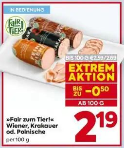Billa Fair zum Tier! Wiener, Krakauer od. Polnische Angebot