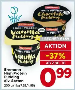 Billa Ehrmann High Protein Pudding div. Sorten Angebot