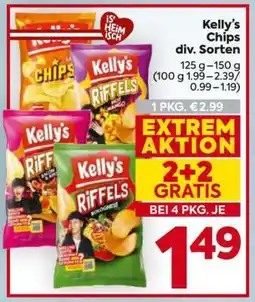 Billa Kelly's Chips div. Sorten Angebot