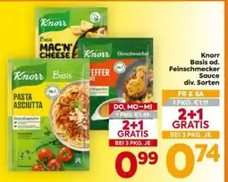 Billa Knorr Basis od. Feinschmecker-Sauce div. Sorten Angebot