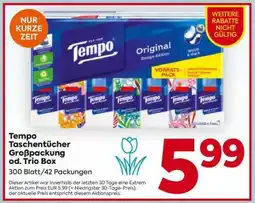 Billa Tempo Taschentücher Großpackung od. Trio Box Angebot