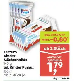 ADEG Ferrero Kinder Milchschnitte od. Kinder Pingui Angebot