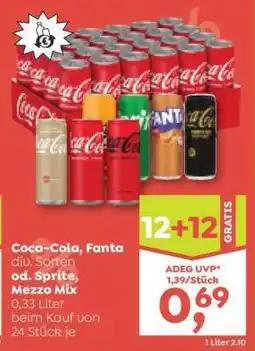 ADEG Coca-Cola, Fanta div. Sorten od. Sprite, Mezzo Mix Angebot