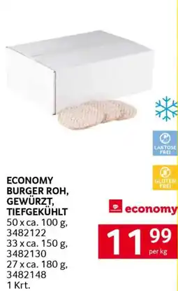 Transgourmet ECONOMY BURGER ROH, GEWÜRZT, TIEFGEKÜHLT Angebot