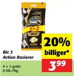 Nah&Frisch Bic 3 Action Rasierer Angebot