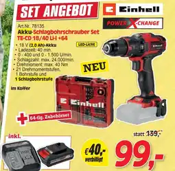 Zgonc Akku Schlagbohrschrauber Set TE CD 18/40 Li i 64 Angebot