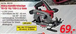 Zgonc Handkreissäge TE CS 18/150 2 Li Solo Angebot