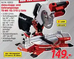 Zgonc Kapp und Gehrungssäge TE MS 18/210 Li Solo Angebot