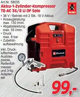 Zgonc 1 Zylinder Kompressor TE AC 36/8 LI OF Solo Angebot